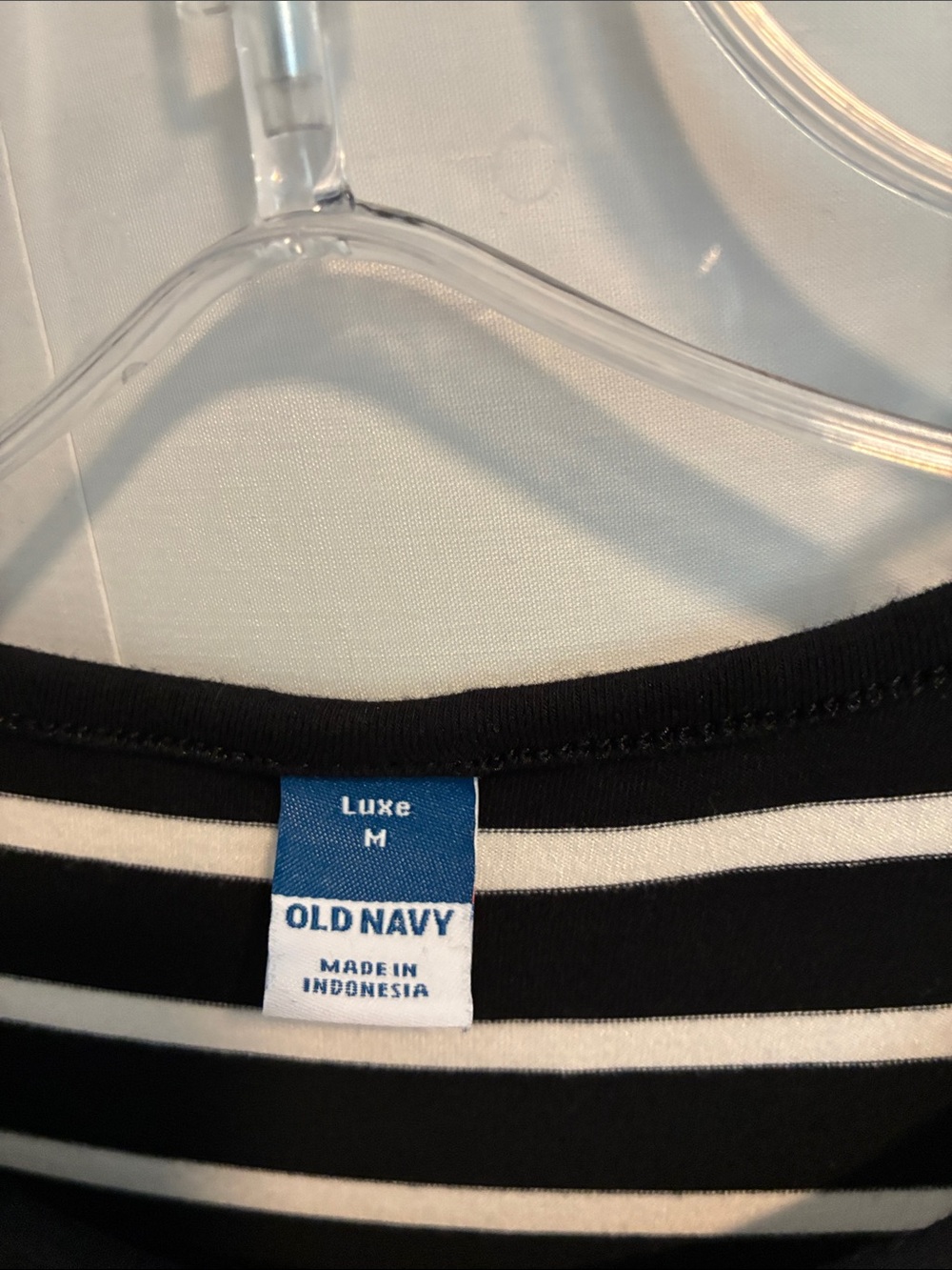 Old Navy Black and White Striped Short Sleeve Tee - Picture 2 of 3